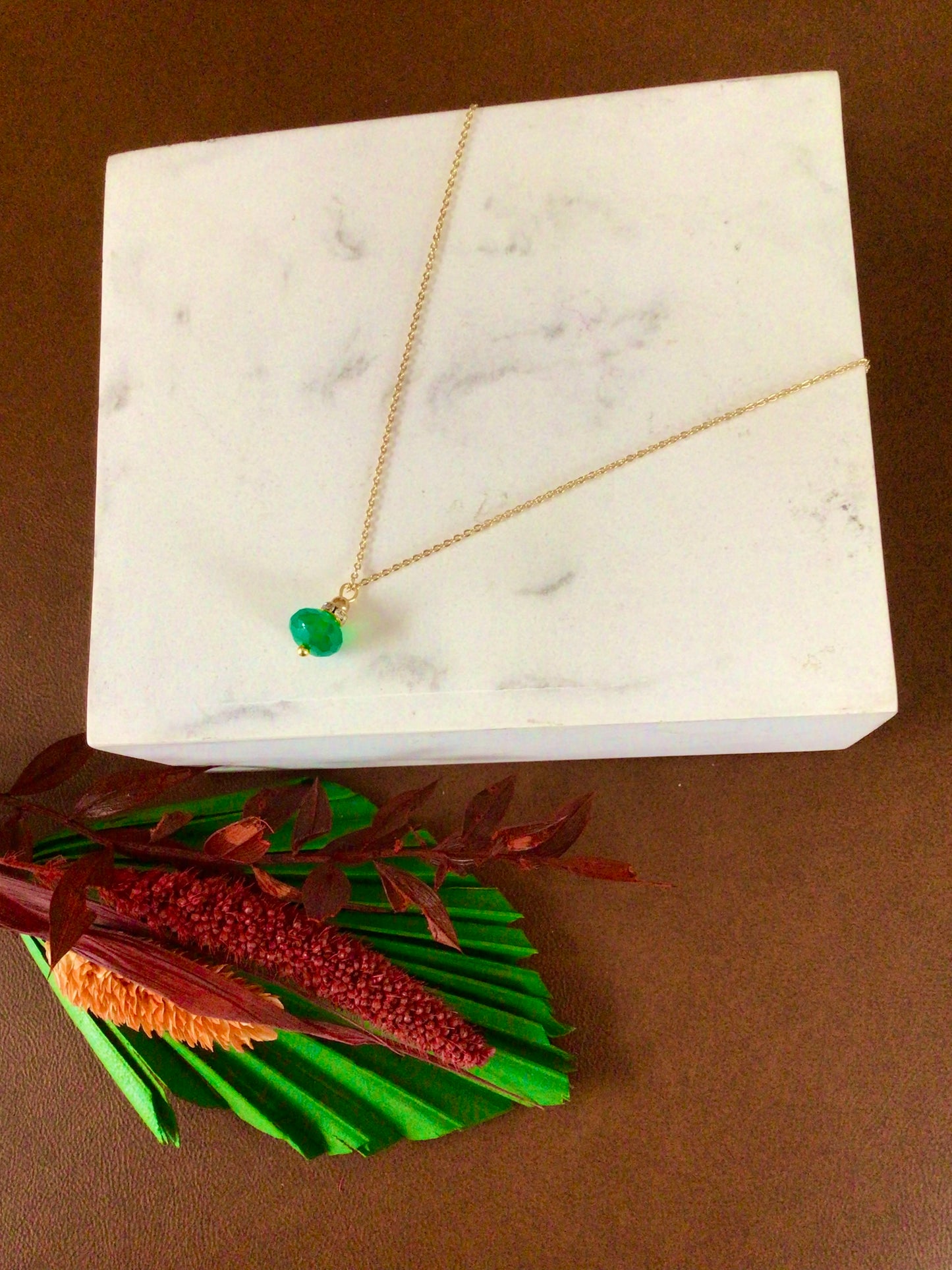 Green Onyx Necklace - Leap of Faith Crystal Jewellery Cork