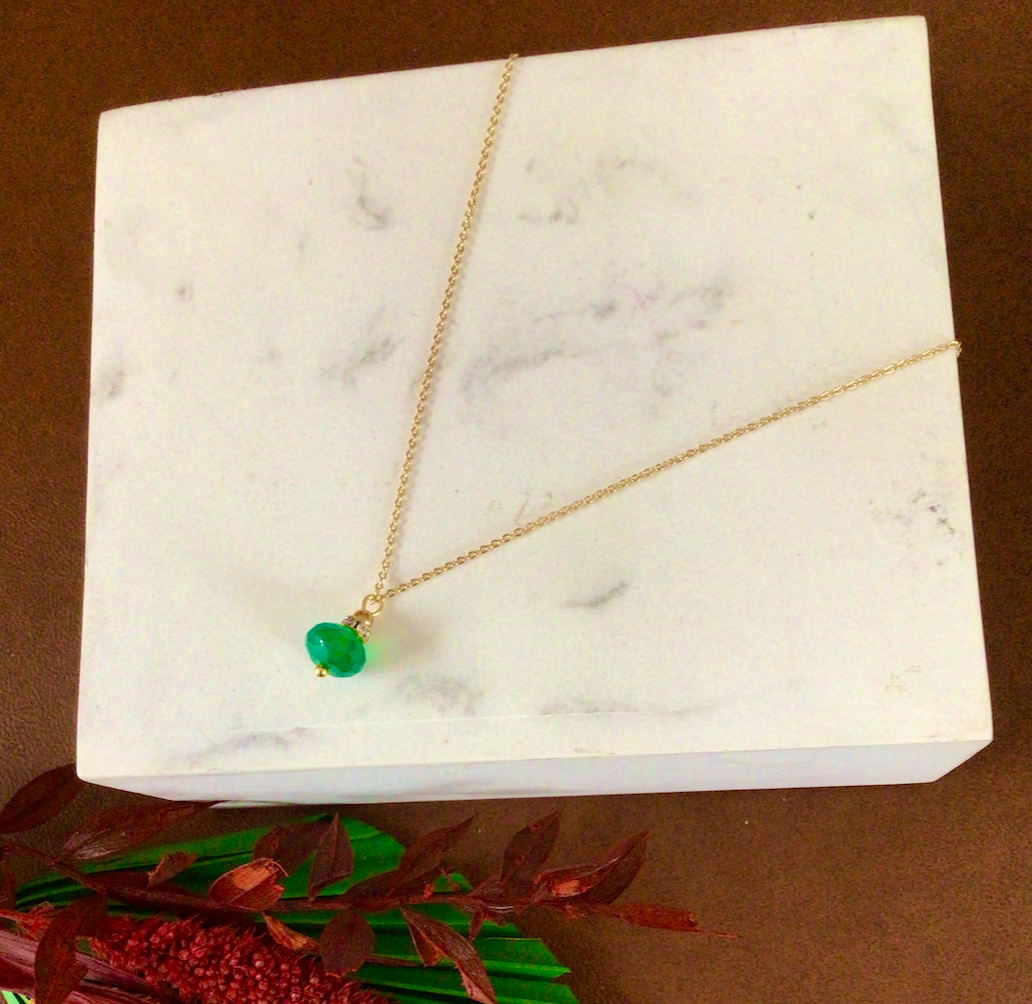 Green Onyx Necklace - Leap of Faith Crystal Jewellery Cork