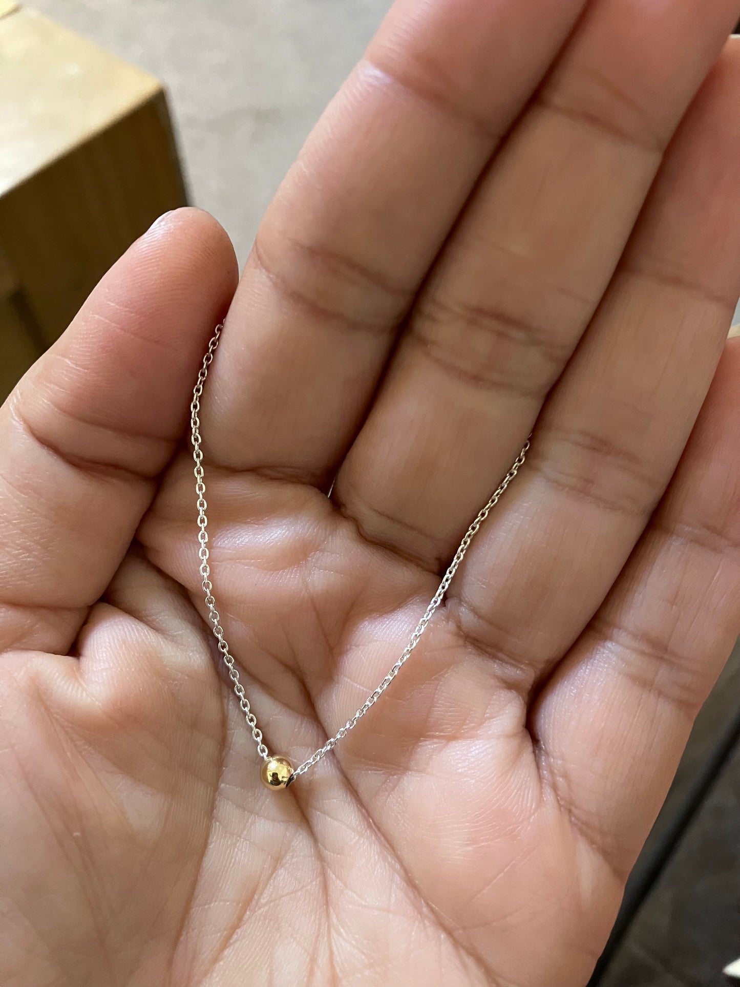 Sterling Silver Fidget Necklace | 18k Gold filled beads | Play
