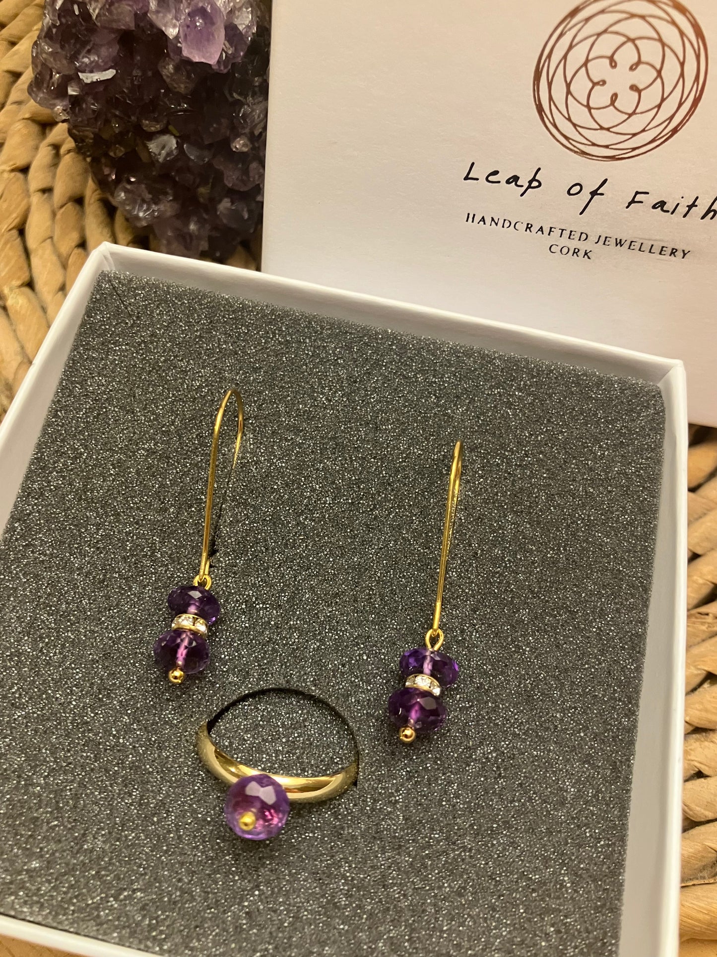 Lantern Earrings | Purple Amethyst | Protection & Calm