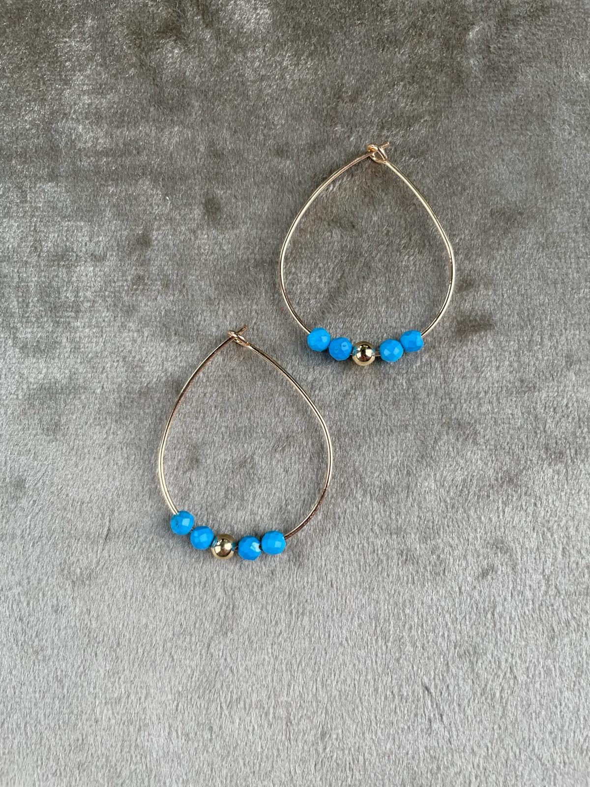 Turquoise Hoops - Leap of Faith Crystal Jewellery Cork