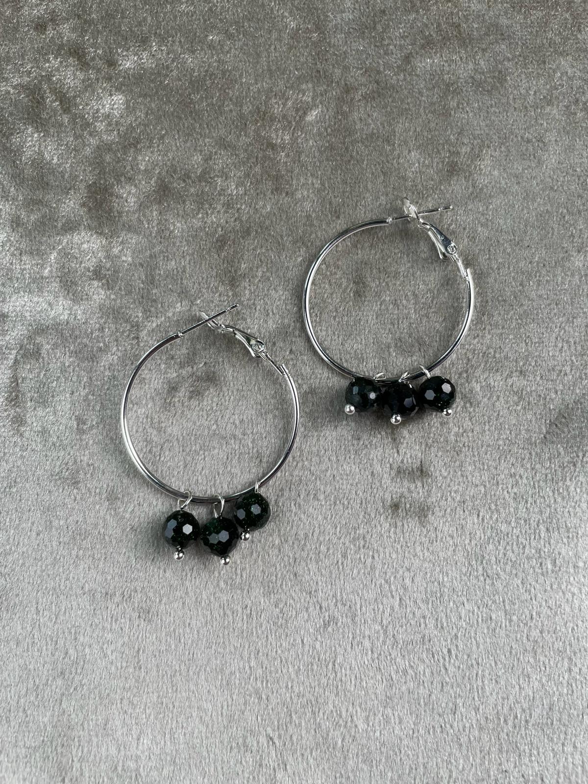 Black Onyx Hoops - Leap of Faith Crystal Jewellery Cork