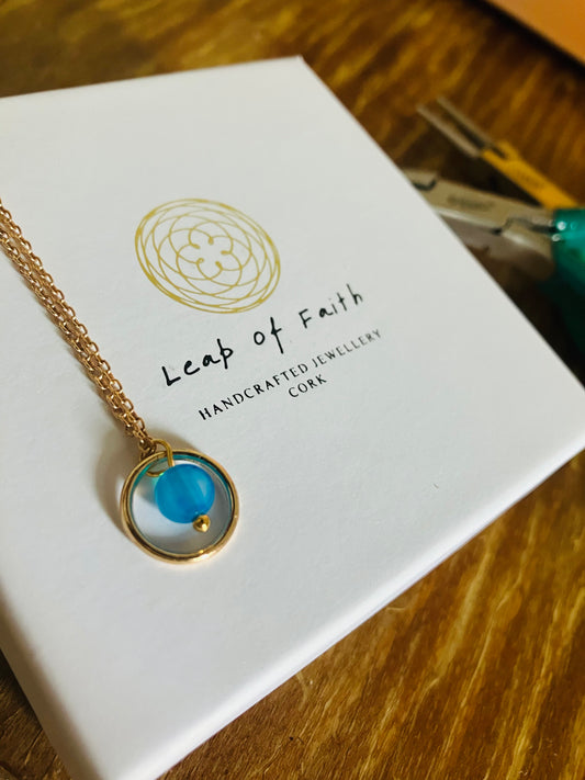 Luna Necklace | Blue Agate |Friendship & Compassion