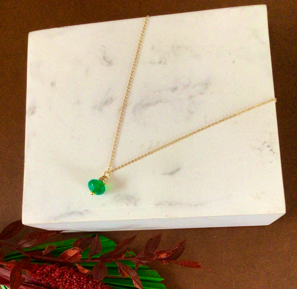 Bauble Necklace - Green Onyx