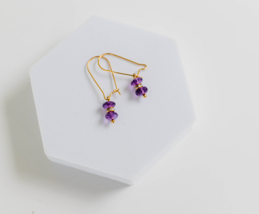 Lantern Earrings | Purple Amethyst | Protection & Calm
